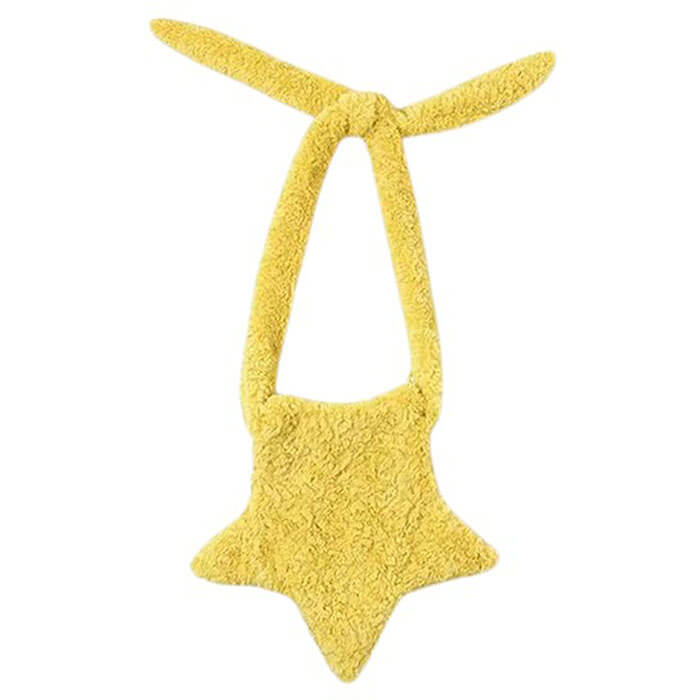 Pastel Star-Shaped Fuzzy Bag