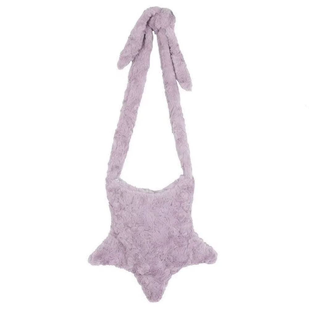 Pastel Star-Shaped Fuzzy Bag