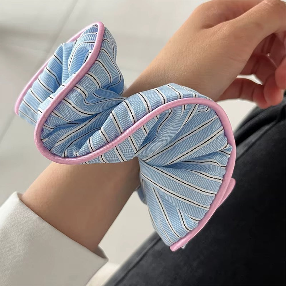 Pastel Stripe Pajama Style Scrunchies