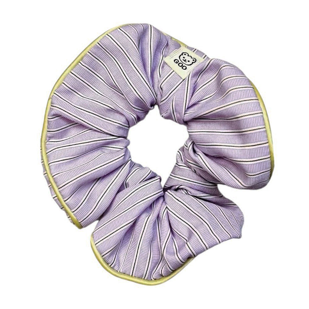 Pastel Stripe Pajama Style Scrunchies