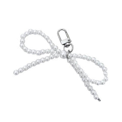 Pearl Beaded Bow Keychain