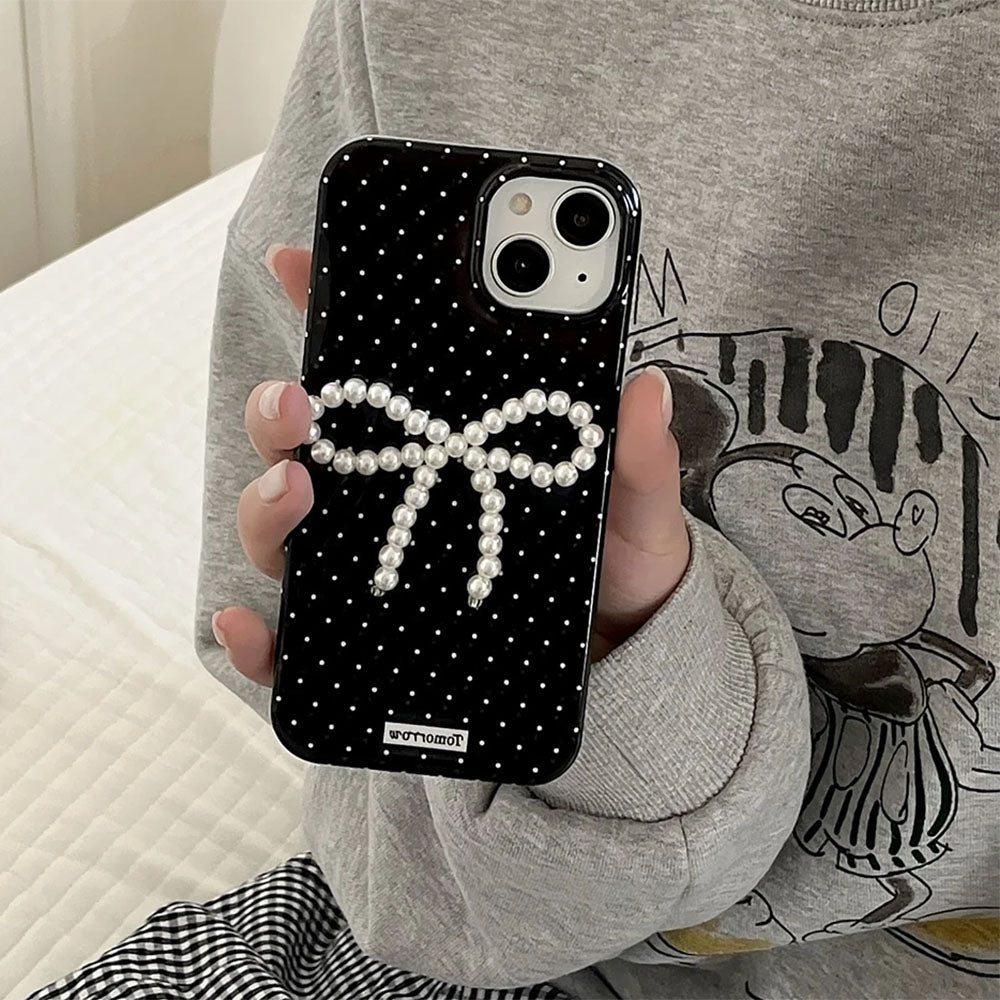 Pearl Bow Polka Dot IPhone Case