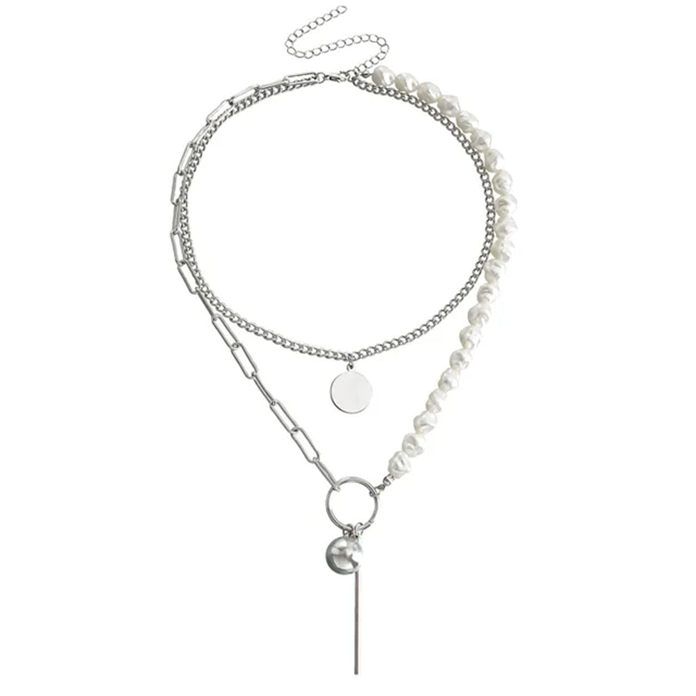 Pearl Layered Chain Necklace