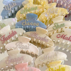 Personalized Name Rhinestone Y2K Hair Claw
