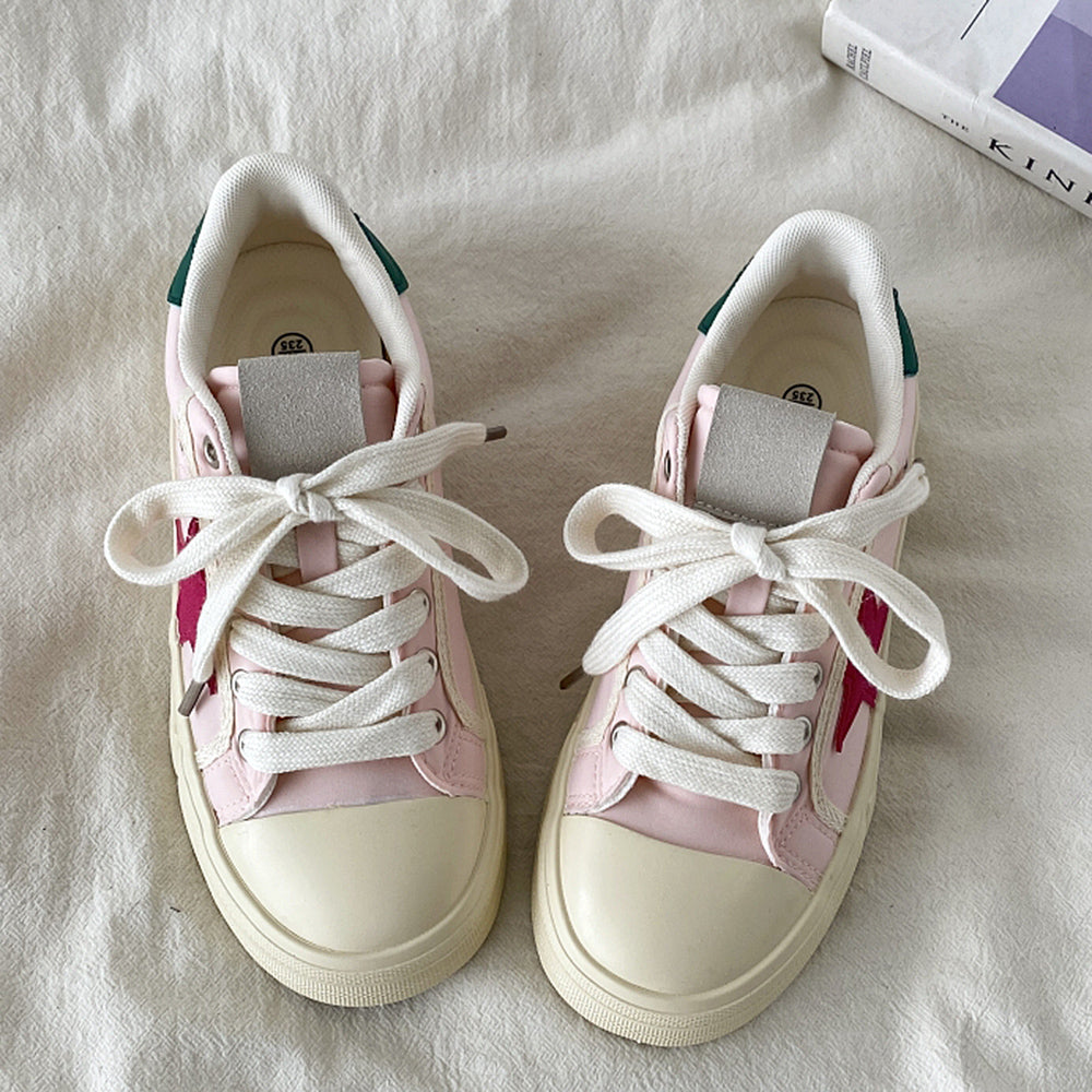 Pink & Red Star Sneakers