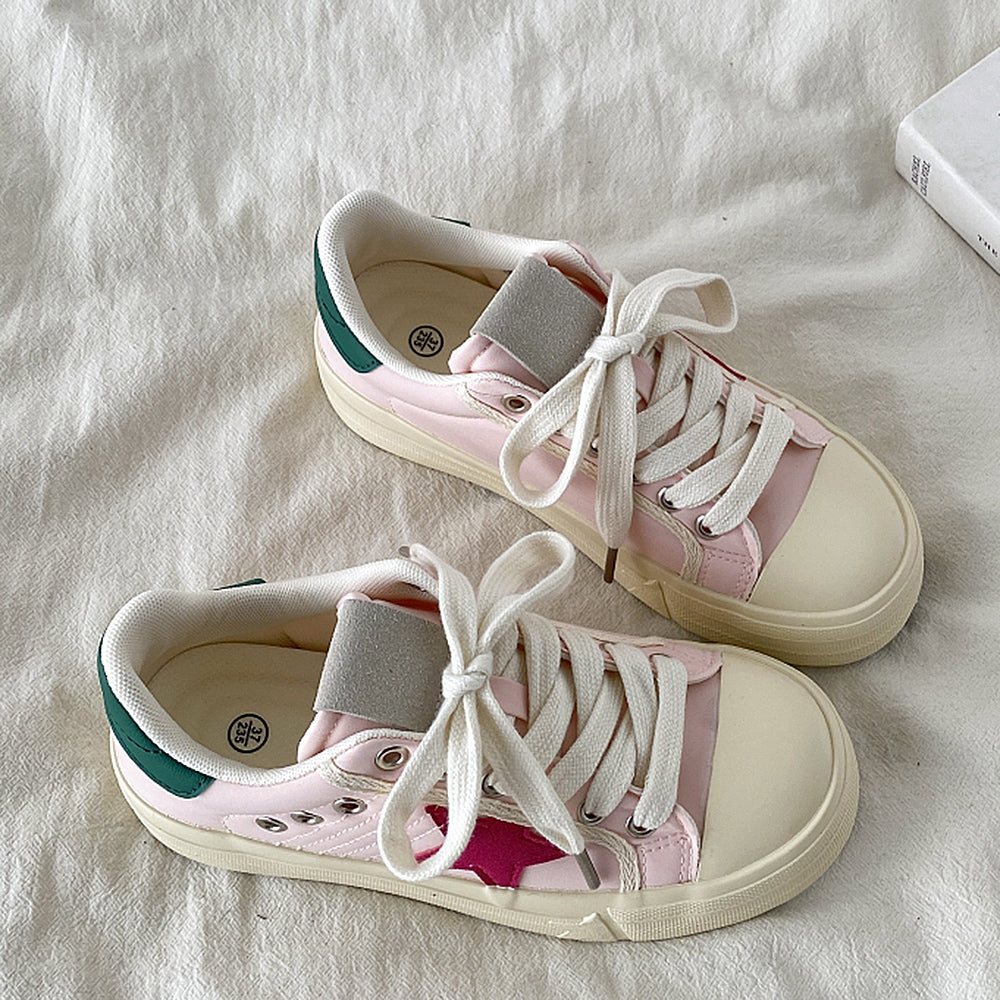 Pink & Red Star Sneakers
