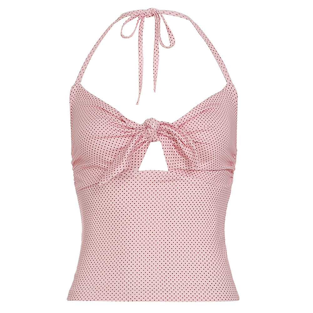 Morning In Paris Polka Dot Halter Top