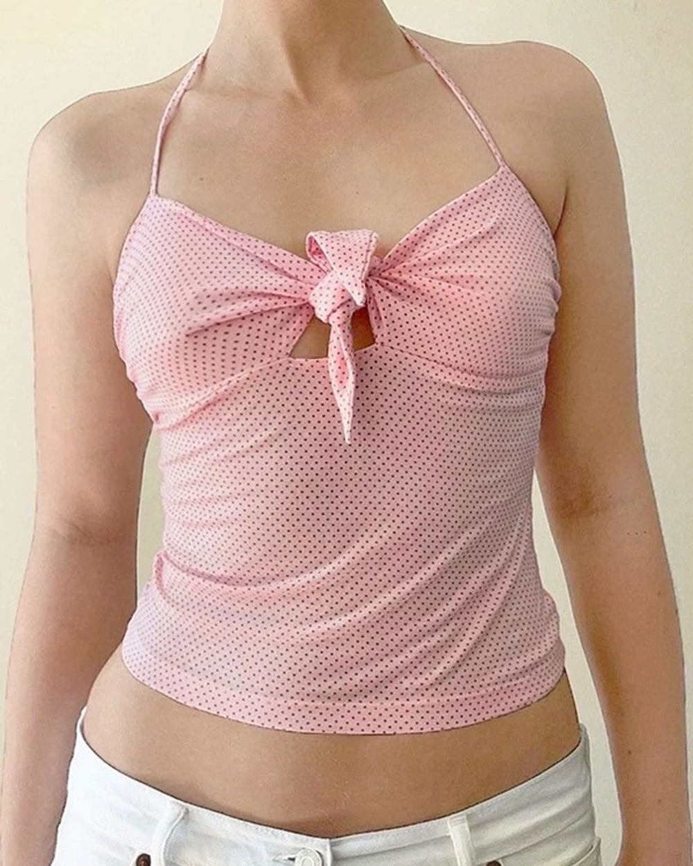 Morning In Paris Polka Dot Halter Top