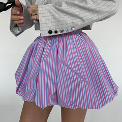 Pinstripe Balloon Skirt