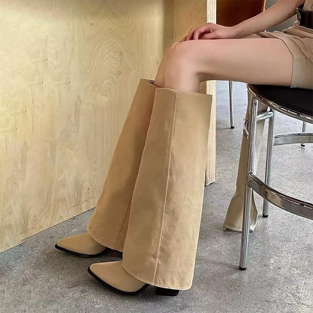 Pointed Toe Wide Calf Boots