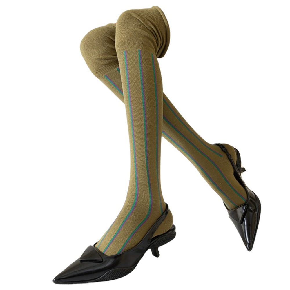 Campus Secrets Striped Knee Socks