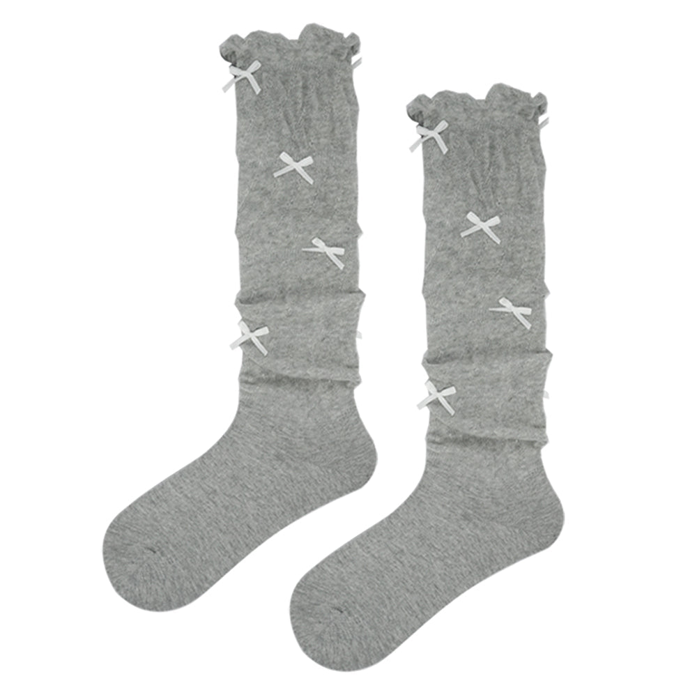 Preppy Knee High Socks with Bows
