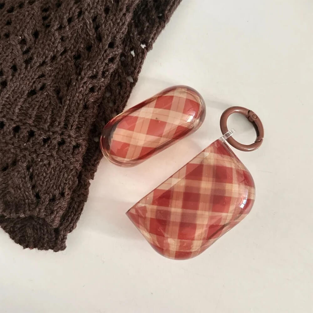 Preppy Style Plaid Airpods Case