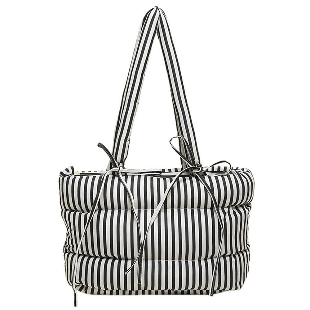 Puffer Striped Shoulder Bag
