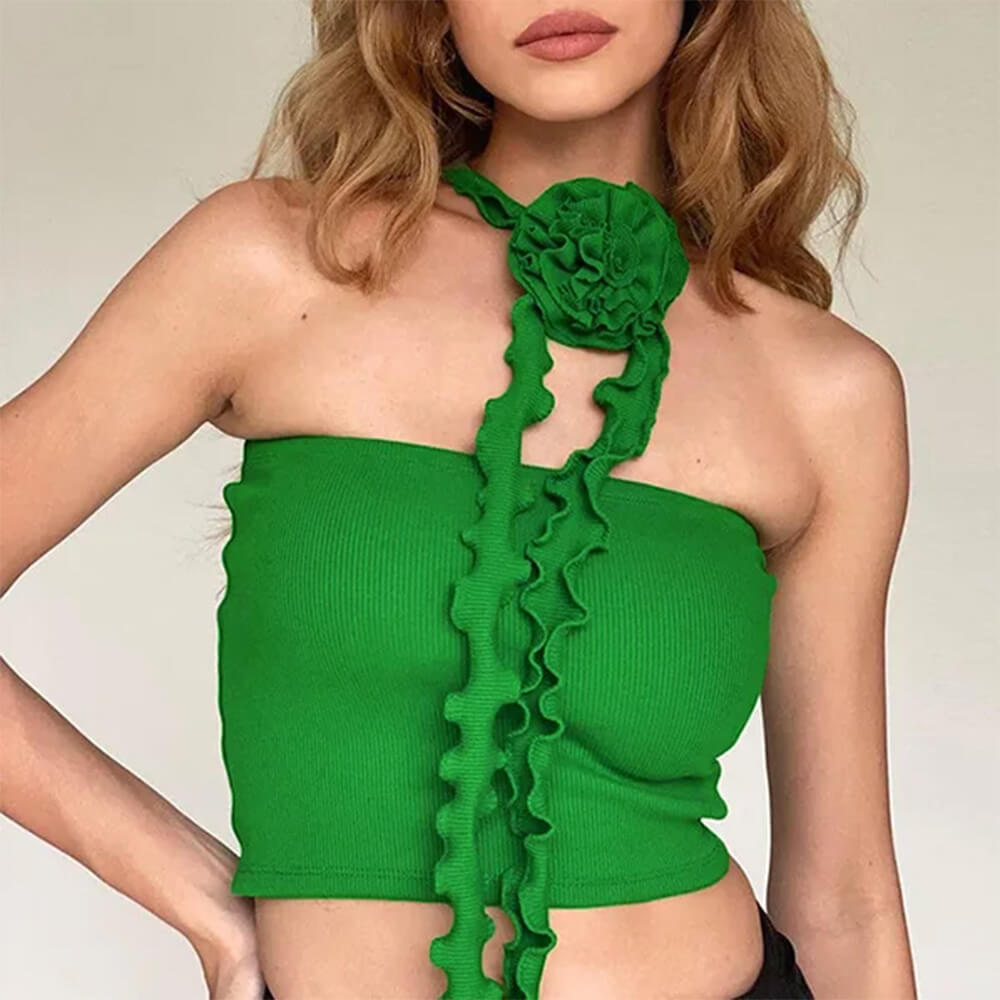 French Rose Ruffled Top