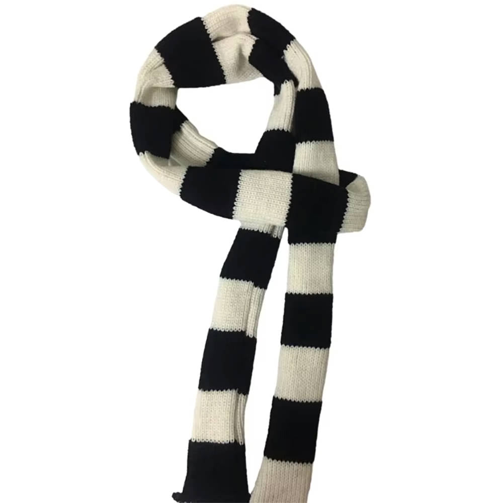 Y2K Skinny Striped Scarf