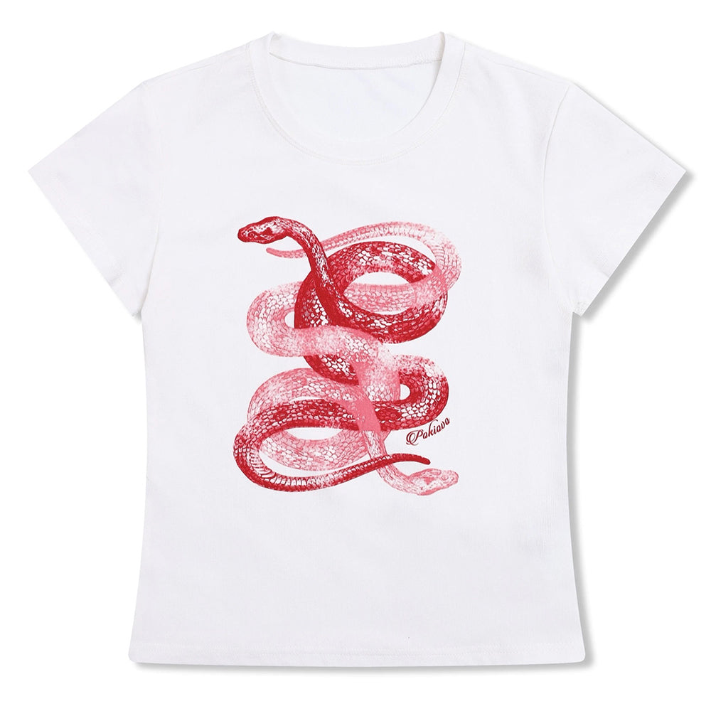 Snake Graphic Fitted T-Shirt