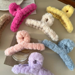 Soft Girl Plush Hair Claw