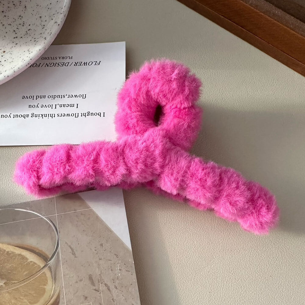 Soft Girl Plush Hair Claw