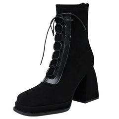 Outta Town Square Toe Lace Up Boots