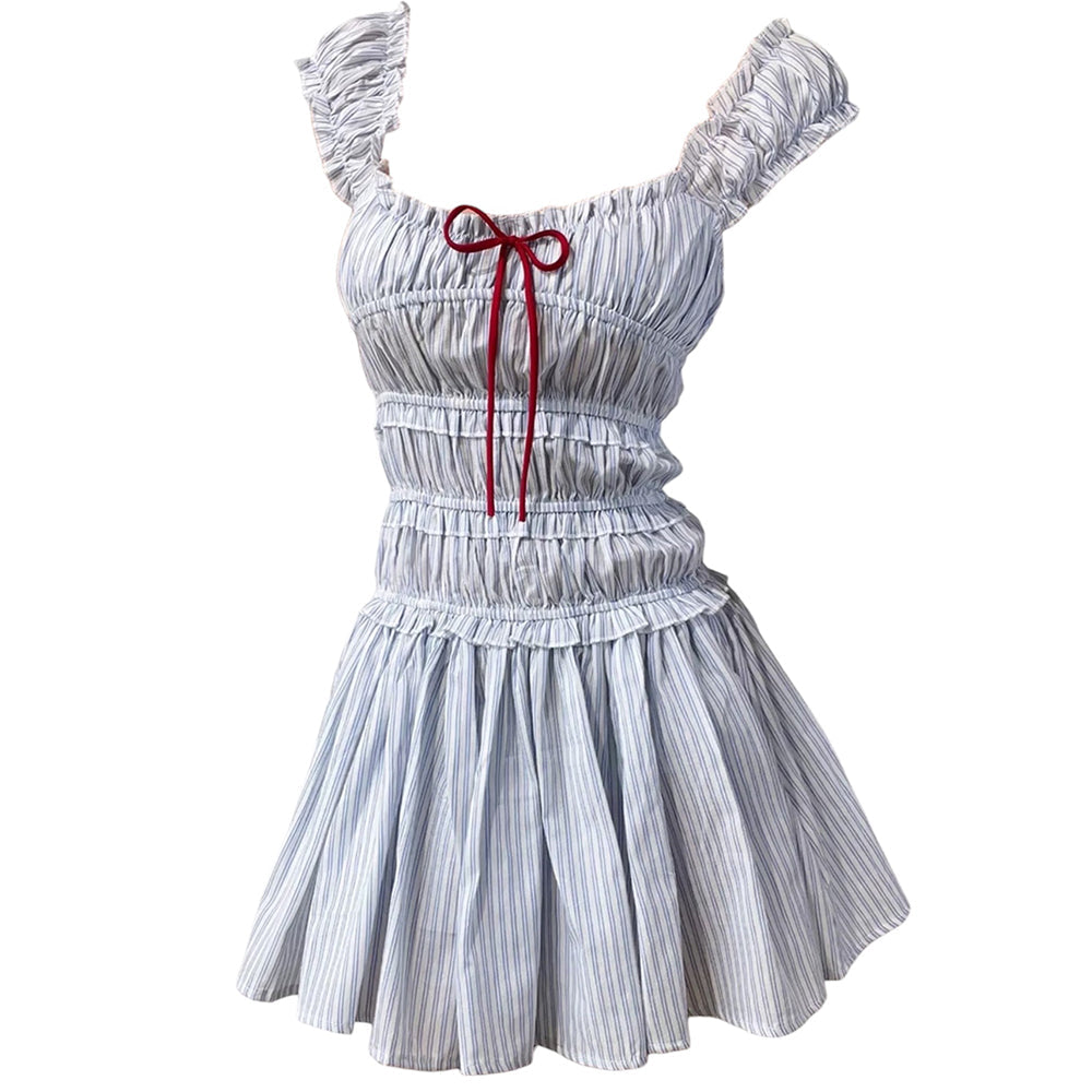 Seaside Striped Ruffle Mini Dress