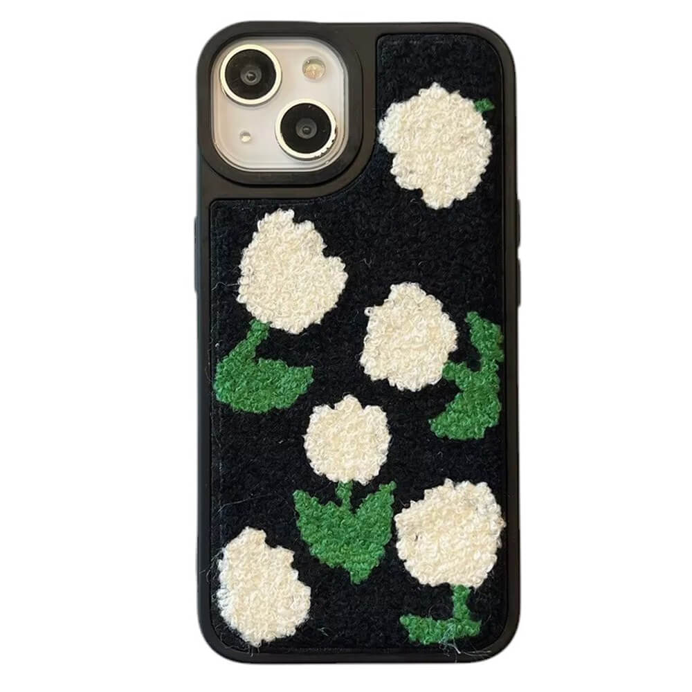 Tulip Embroidery iPhone Case