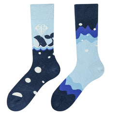 Blue Whale Mismatched Socks