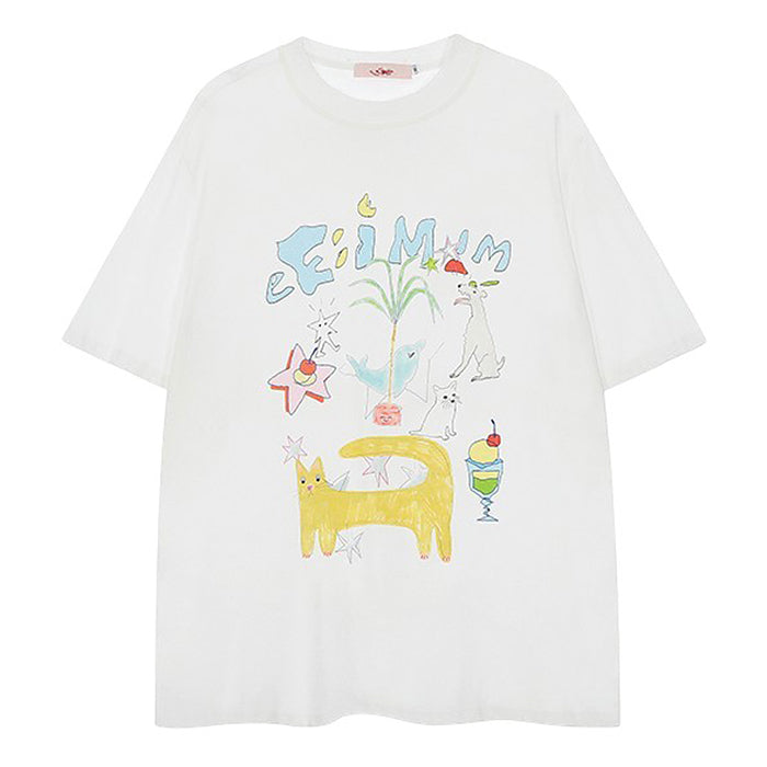 Whimsical Doodle Graphic Tee