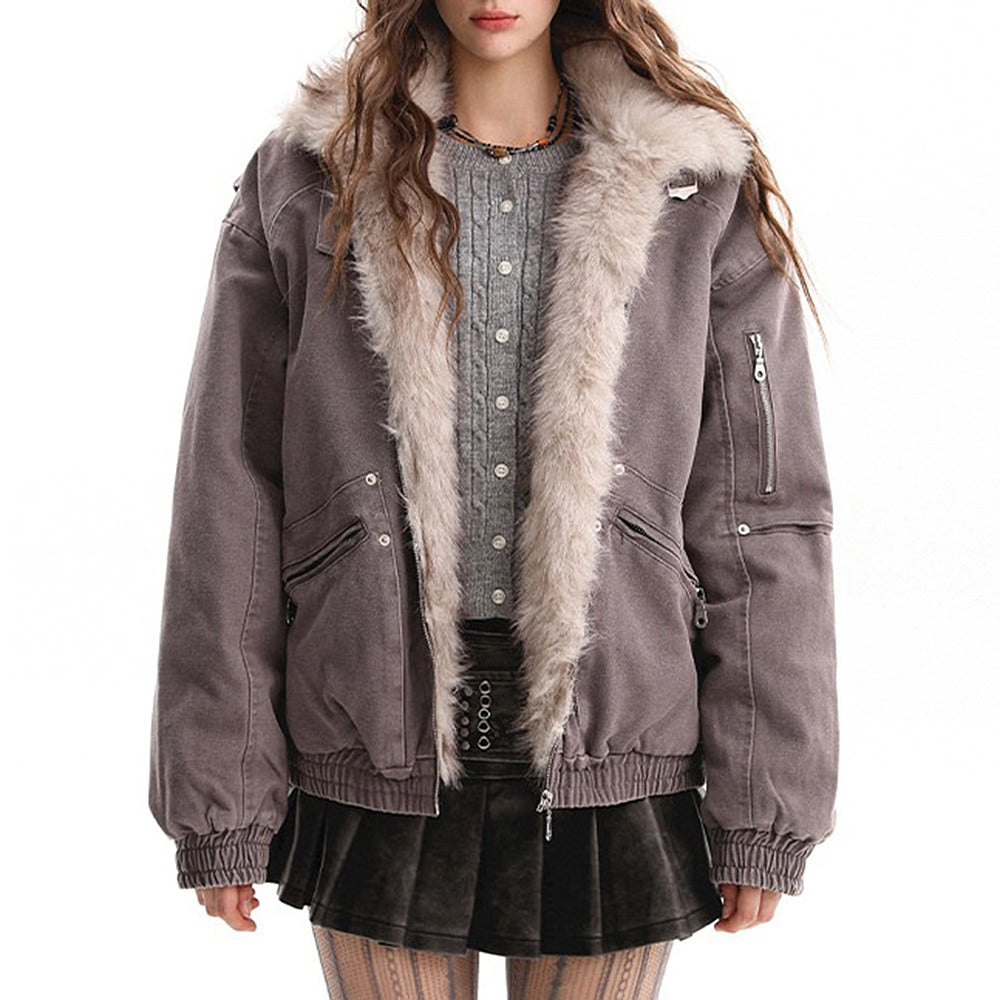 Not Your Babydoll Fur Trim Bomber Jacket
