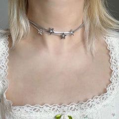 Y2K Layered Choker Necklace