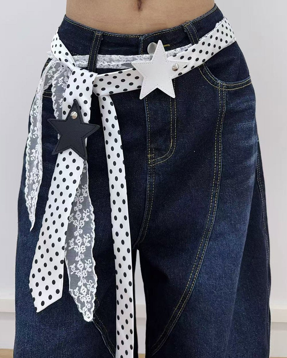 Y2K Polka Dot Statement Ribbon Belt