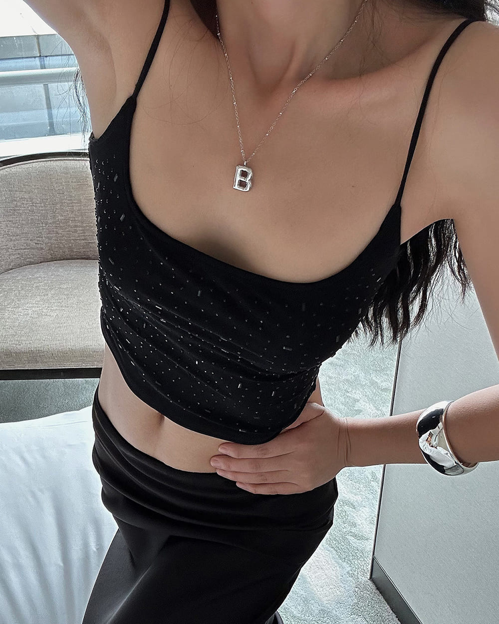 Popstar Personality Rhinestone Tank Top