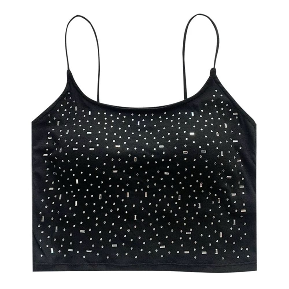 Popstar Personality Rhinestone Tank Top