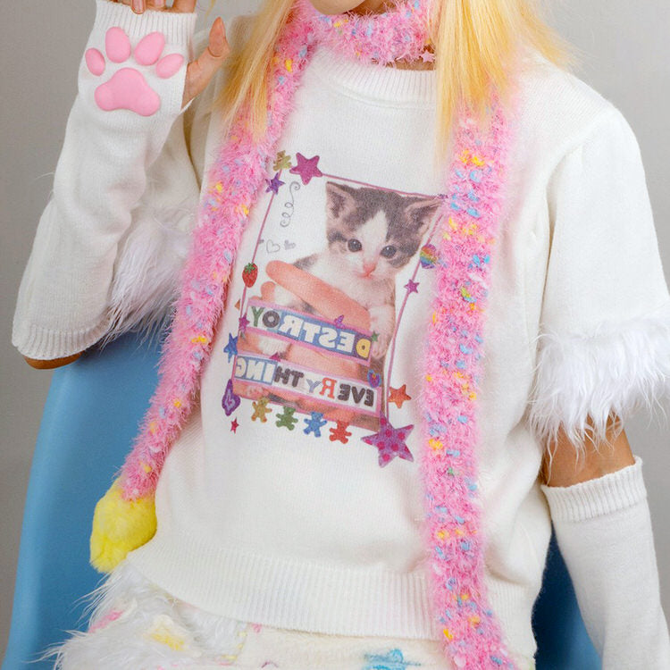 Y2K Star Fairy Fuzzy Scarf