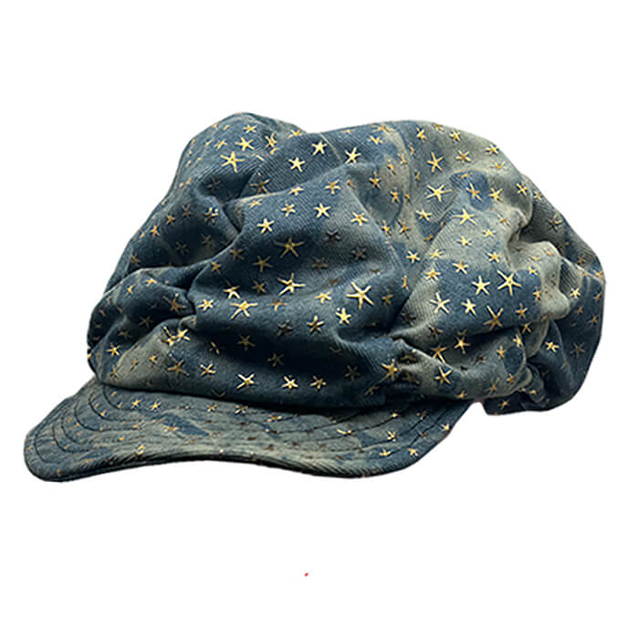 Y2K Stars Denim Baker Boy Cap