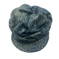 Y2K Stars Denim Baker Boy Cap