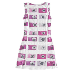 Y2K Flashback Camera Print Dress