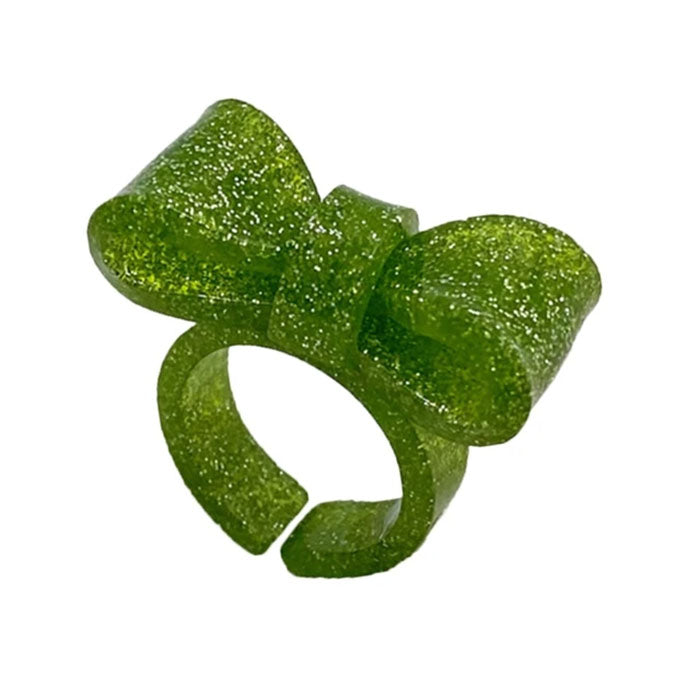 Y2K Glitter Bow Ring