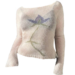Y2K Lily Crochet Long Sleeve Top