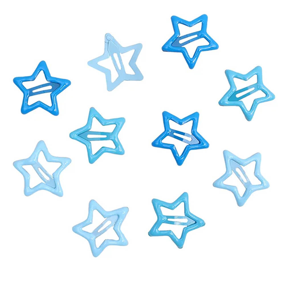 Y2K Pastel Star Hair Clips Set