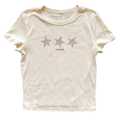 Y2K Star Print Baby Tee