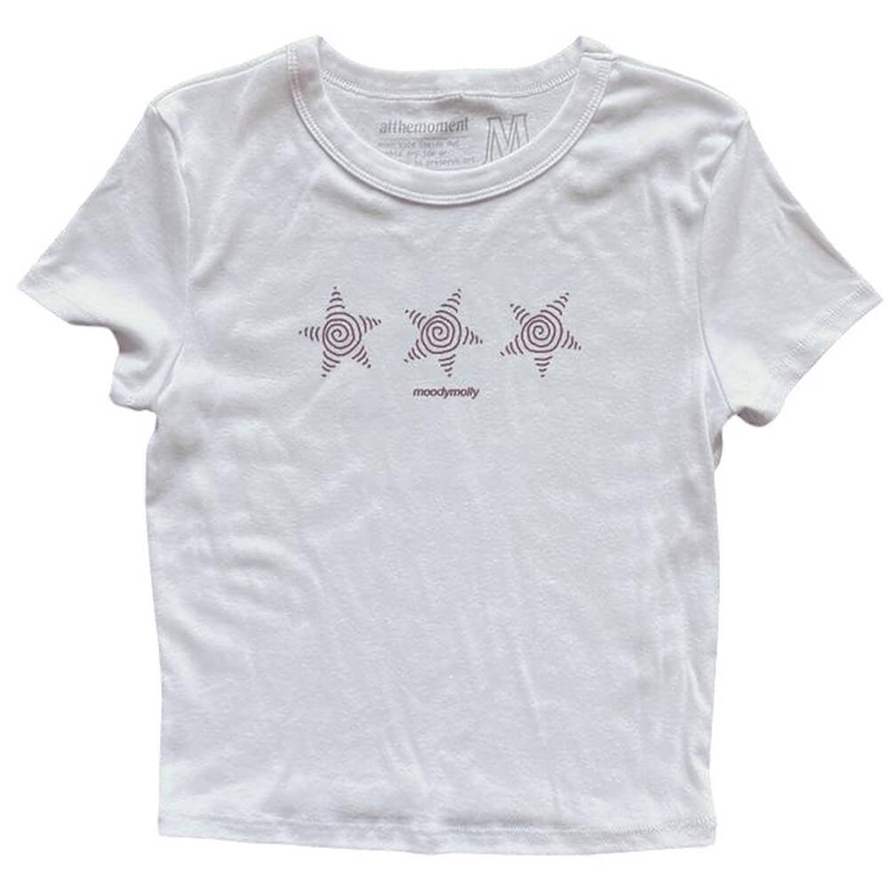 Y2K Star Print Baby Tee