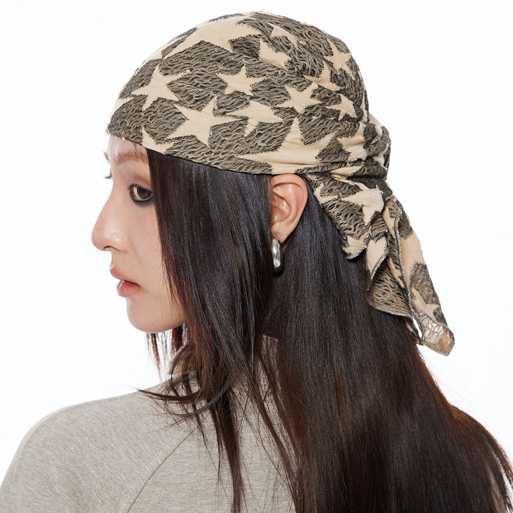 Y2K Star Print Bandana Headscarf