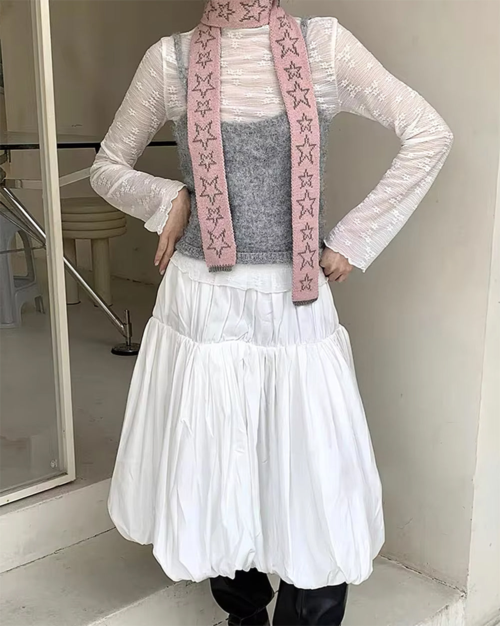 Y2K Star Skinny Scarf
