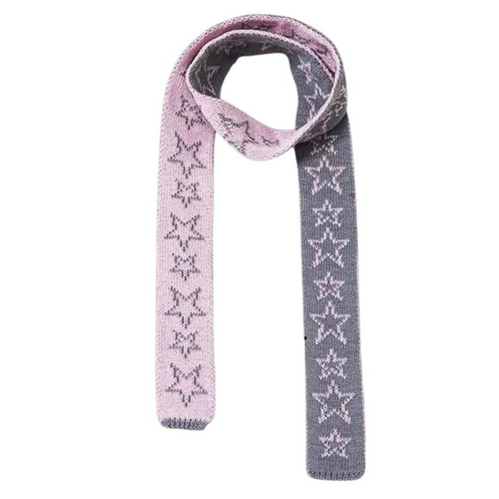 Y2K Star Skinny Scarf