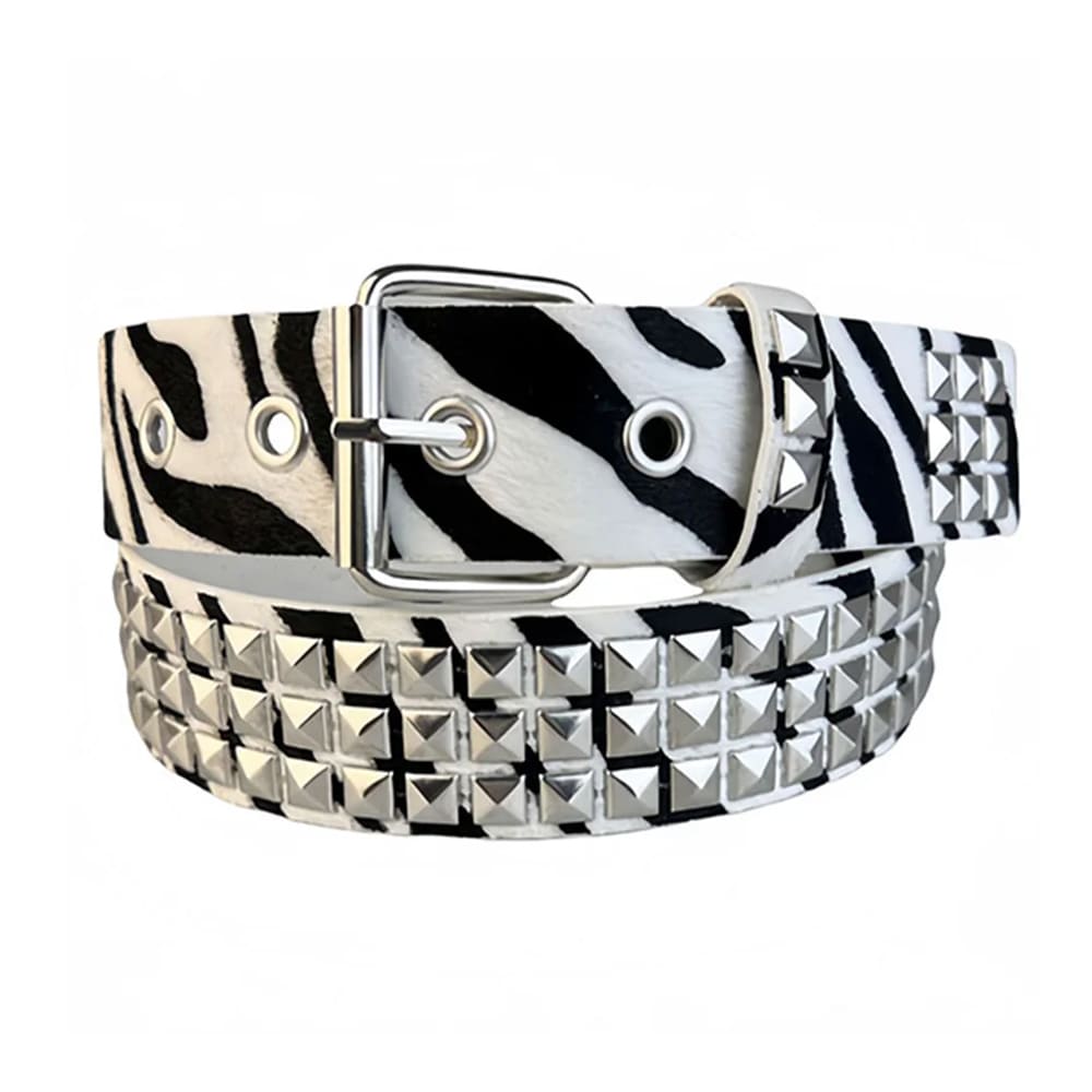 2000s Zebra Studded Belt