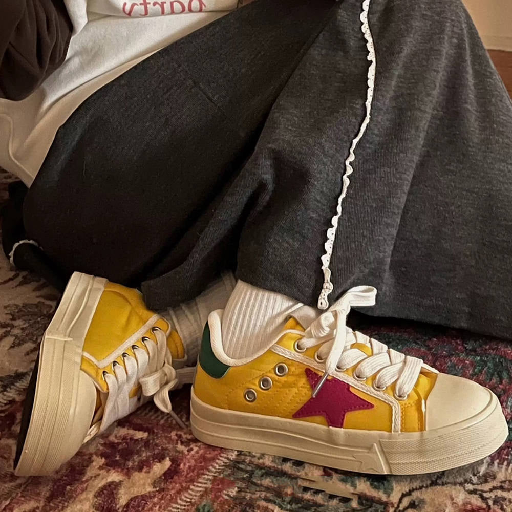 Yellow & Red Star Sneakers